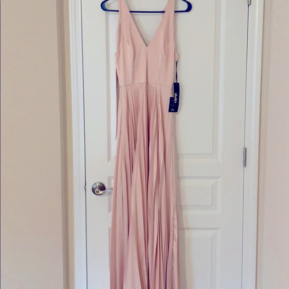 Lulus Epic Night Blush Pink Satin Maxi Dress